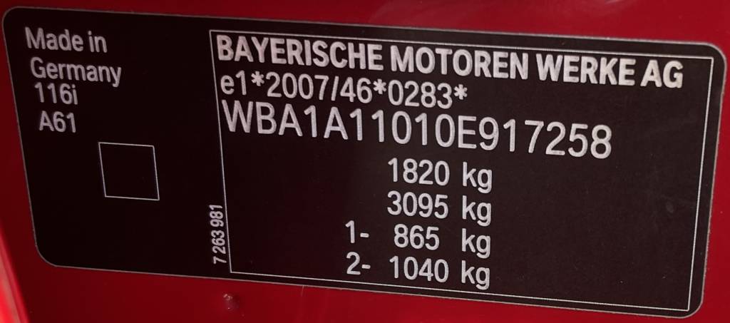 BMW Rad 1 116i SPORT-Line